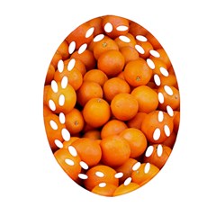 Oranges 3 Oval Filigree Ornament (two Sides) by trendistuff