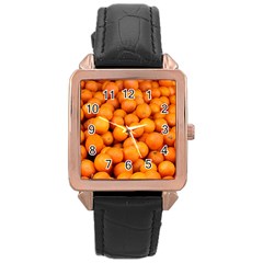 Oranges 3 Rose Gold Leather Watch  by trendistuff