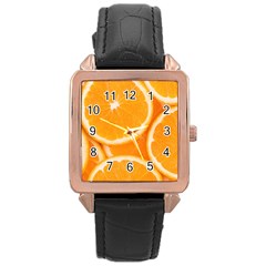 Oranges 4 Rose Gold Leather Watch  by trendistuff