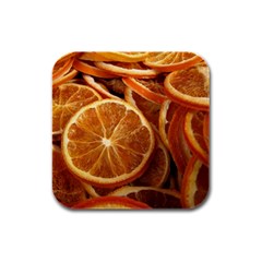 Oranges 5 Rubber Square Coaster (4 Pack)  by trendistuff