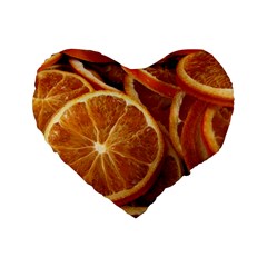 Oranges 5 Standard 16  Premium Heart Shape Cushions by trendistuff