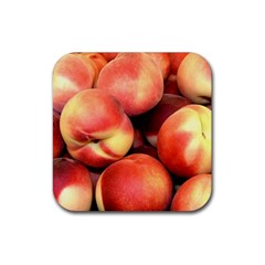 Peaches 1 Rubber Coaster (square)  by trendistuff