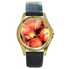 Peaches 1 Round Gold Metal Watch by trendistuff