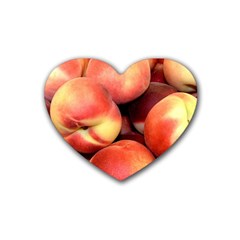 Peaches 1 Rubber Coaster (heart)  by trendistuff