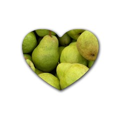 Pears 1 Rubber Coaster (heart)  by trendistuff