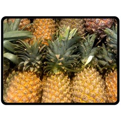 Pineapple 1 Fleece Blanket (large)  by trendistuff