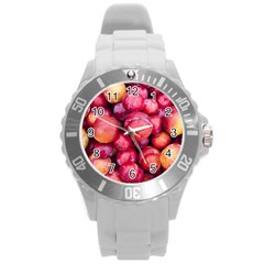 Plums 1 Round Plastic Sport Watch (l) by trendistuff