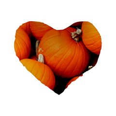 Pumpkins 1 Standard 16  Premium Flano Heart Shape Cushions by trendistuff