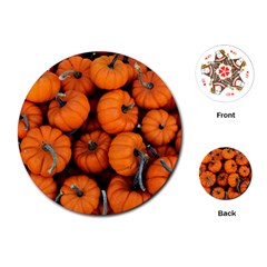 Pumpkins 2 Playing Cards (round)  by trendistuff