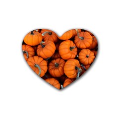 Pumpkins 2 Rubber Coaster (heart)  by trendistuff