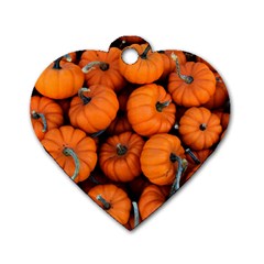 Pumpkins 2 Dog Tag Heart (two Sides) by trendistuff