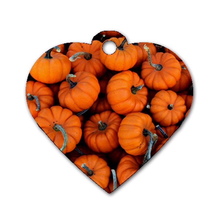 PUMPKINS 2 Dog Tag Heart (Two Sides)