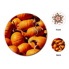 Pumpkins 3 Playing Cards (round)  by trendistuff