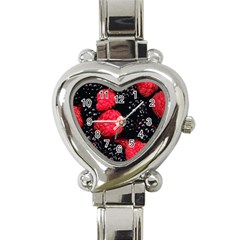 Raspberries 1 Heart Italian Charm Watch by trendistuff