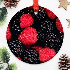 RASPBERRIES 1 Round Ornament (Two Sides)