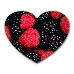 Raspberries 1 Heart Mousepads by trendistuff