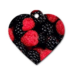 RASPBERRIES 1 Dog Tag Heart (One Side)