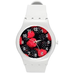 RASPBERRIES 1 Round Plastic Sport Watch (M)