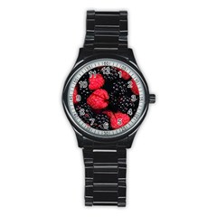 Raspberries 1 Stainless Steel Round Watch