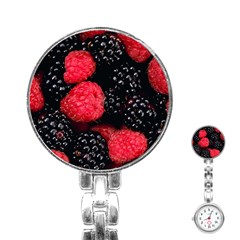 Raspberries 1 Stainless Steel Nurses Watch by trendistuff