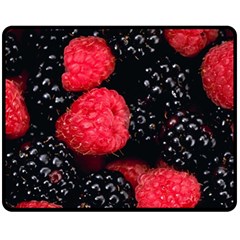 RASPBERRIES 1 Double Sided Fleece Blanket (Medium) 