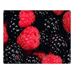 Raspberries 1 Double Sided Flano Blanket (large)  by trendistuff