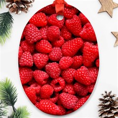 Raspberries 2 Oval Ornament (two Sides)