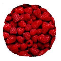 Raspberries 2 Large 18  Premium Round Cushions by trendistuff