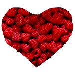 RASPBERRIES 2 Large 19  Premium Heart Shape Cushions Back