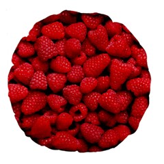 Raspberries 2 Large 18  Premium Flano Round Cushions by trendistuff