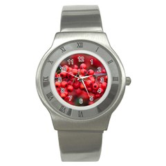 Red Berries 1 Stainless Steel Watch by trendistuff