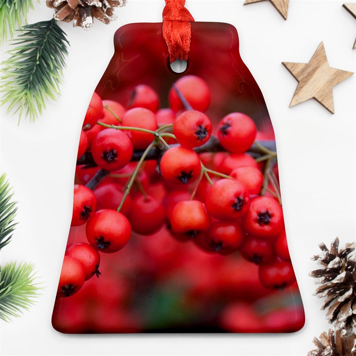 RED BERRIES 1 Bell Ornament (Two Sides)