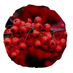 Red Berries 1 Large 18  Premium Flano Round Cushions by trendistuff