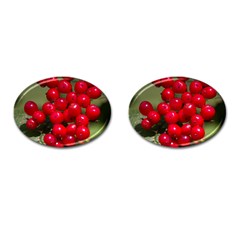 Red Berries 2 Cufflinks (oval) by trendistuff