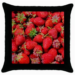 Strawberries 1 Throw Pillow Case (black) by trendistuff