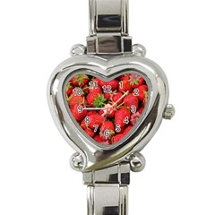 Strawberries 1 Heart Italian Charm Watch by trendistuff