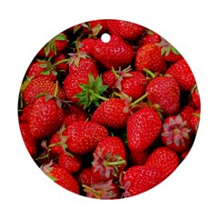 Strawberries 1 Round Ornament (two Sides) by trendistuff