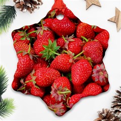 Strawberries 1 Snowflake Ornament (two Sides) by trendistuff