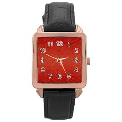 Strawberries 2 Rose Gold Leather Watch 