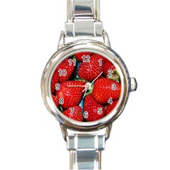 Strawberries 3 Round Italian Charm Watch by trendistuff