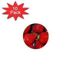 Strawberries 3 1  Mini Buttons (10 Pack)  by trendistuff