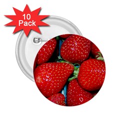 Strawberries 3 2 25  Buttons (10 Pack)  by trendistuff