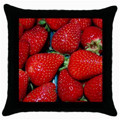 Strawberries 3 Throw Pillow Case (black) by trendistuff