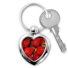 Strawberries 3 Key Chains (heart)  by trendistuff