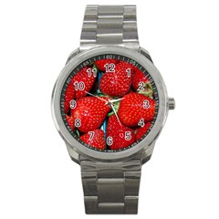 Strawberries 3 Sport Metal Watch by trendistuff