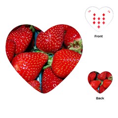 Strawberries 3 Playing Cards (heart)  by trendistuff