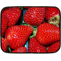 Strawberries 3 Double Sided Fleece Blanket (mini)  by trendistuff