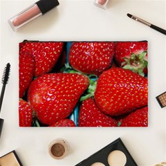 Strawberries 3 Cosmetic Bag (large)  by trendistuff