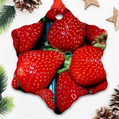 Strawberries 3 Snowflake Ornament (two Sides) by trendistuff