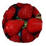 STRAWBERRIES 3 Large 18  Premium Round Cushions Front